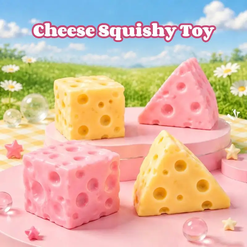 1Pcs Soft Slow Rising Decompression Toys Simulation Cheese Squeeze Toy Cute Desk Decoration Gift For Room Office Relaxing