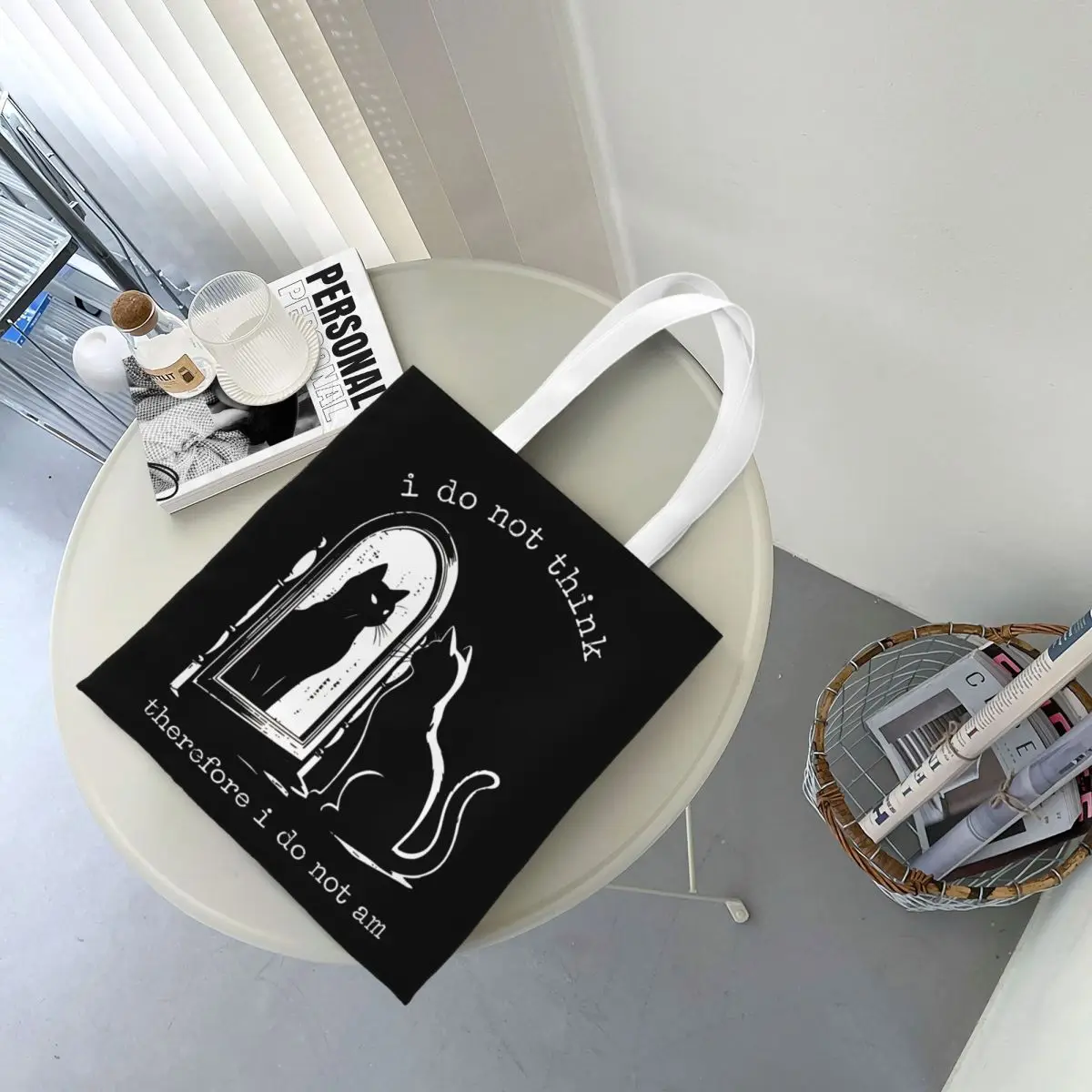 لا أعتقد ذلك، لست أنني القط حمل الحقائب النسائية حقيبة يد قماش كلية حقيبة كتف قابلة لإعادة الاستخدام حقيبة البقالة