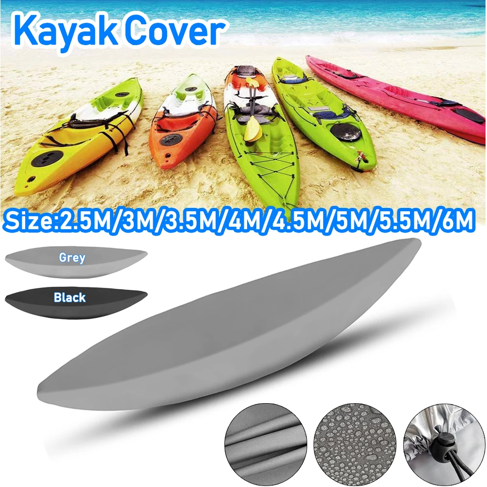 Universal Kayak Cover Canoe Boat Waterproof UV Rain Resistant Kayak Cover Dust Cover Shield Kayak Boat Canoe Storage Cover