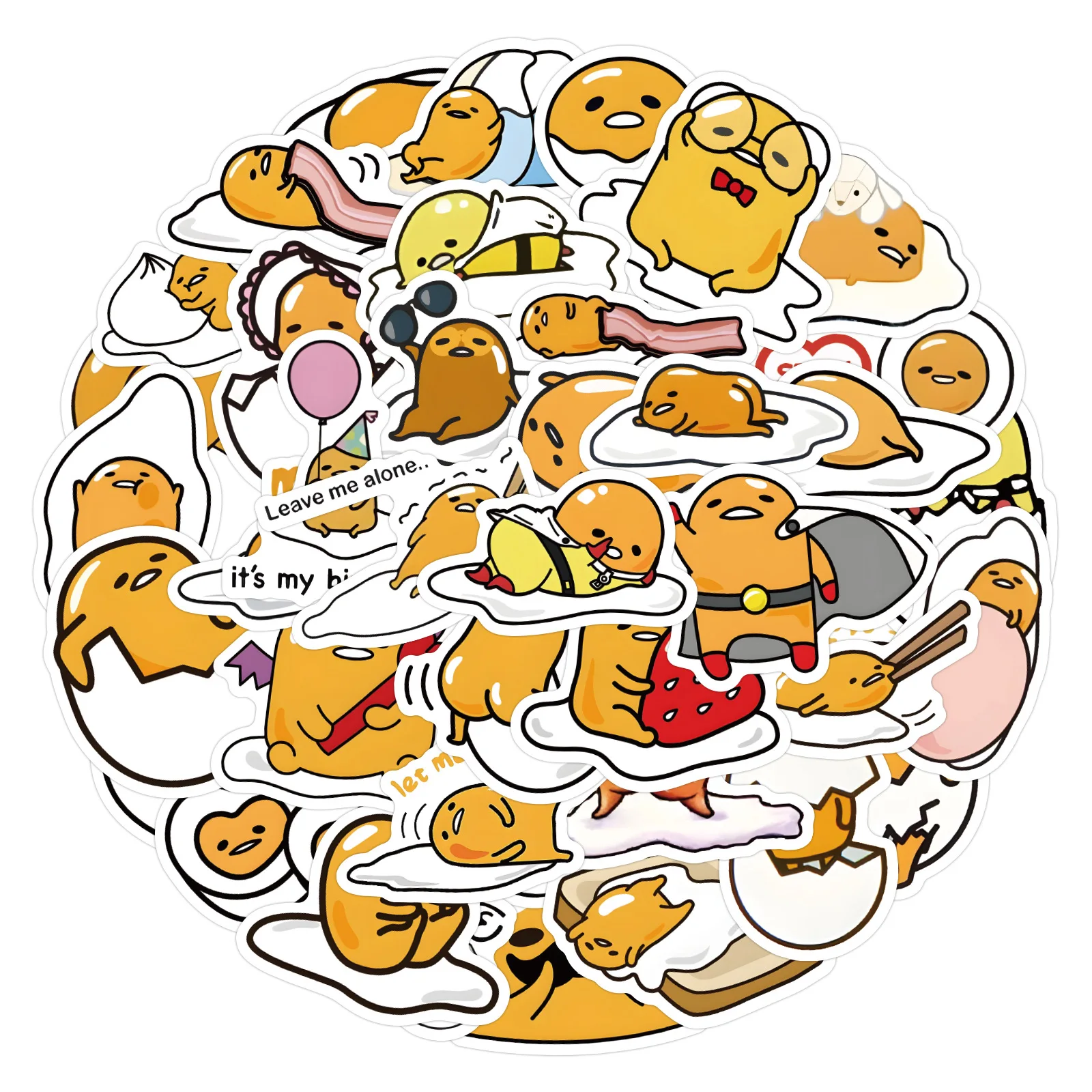 60Pcs Cute Gudetama Stickers DIY Stickers Scrapbooking Phone Luggage Skateboard Waterproof Decals