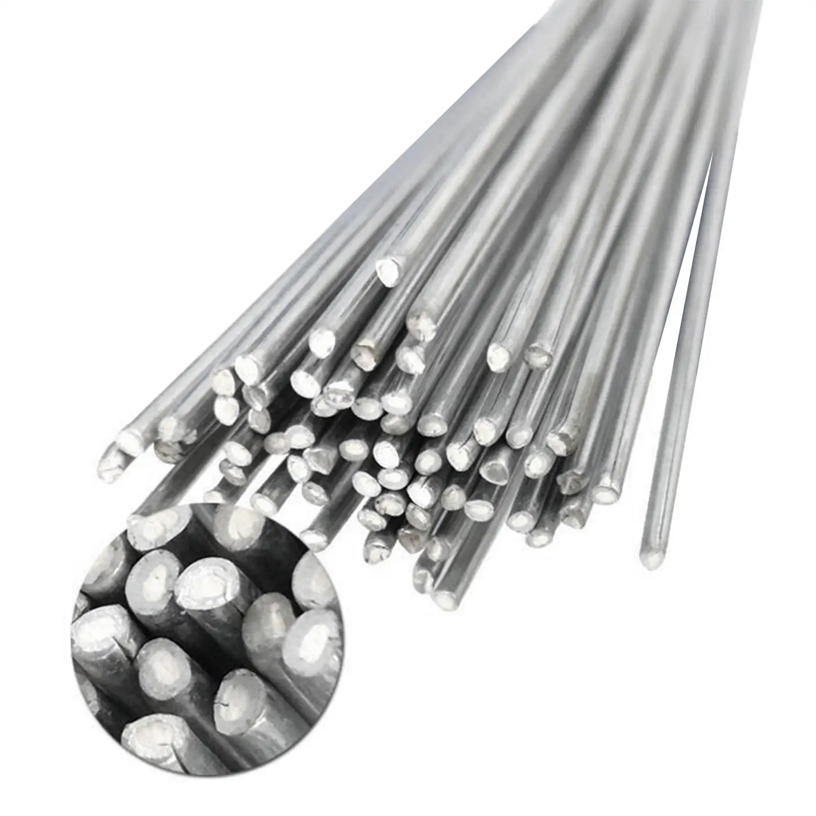 50/30/10pcs Low Temperature Melt Aluminum Simple Welding Rods Universal Silver Cored Welding Electrodes Wire Solder 500*1.6mm