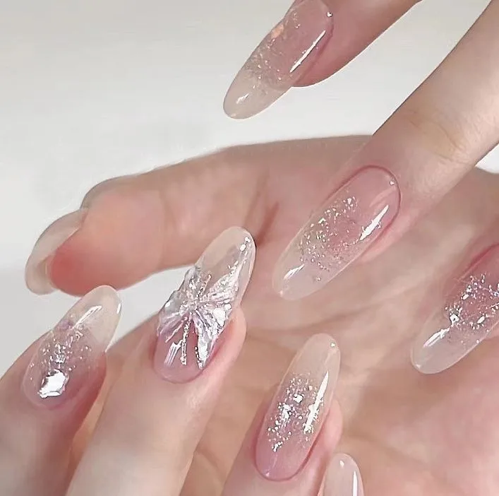 

Viral 3D Relief Butterfly Nail Stickers 1pcs Liquid Hollow Holographic Aurora Self Adhesive Waterproof Decals for Manicure