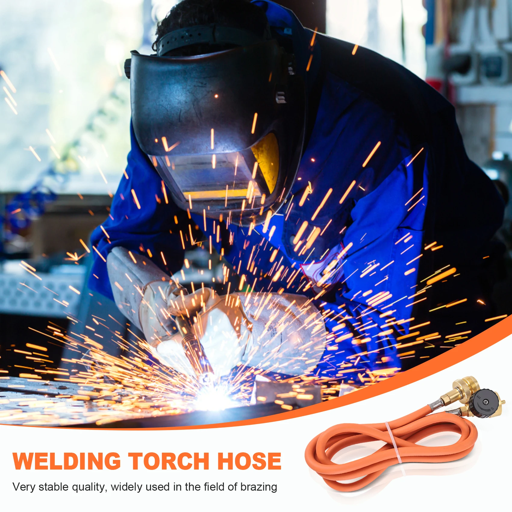 

AA91 Welding Torch Hose CGA600 1.5M (5Ft) Hose and Belt Hook for MAPP Torch Extension Kit