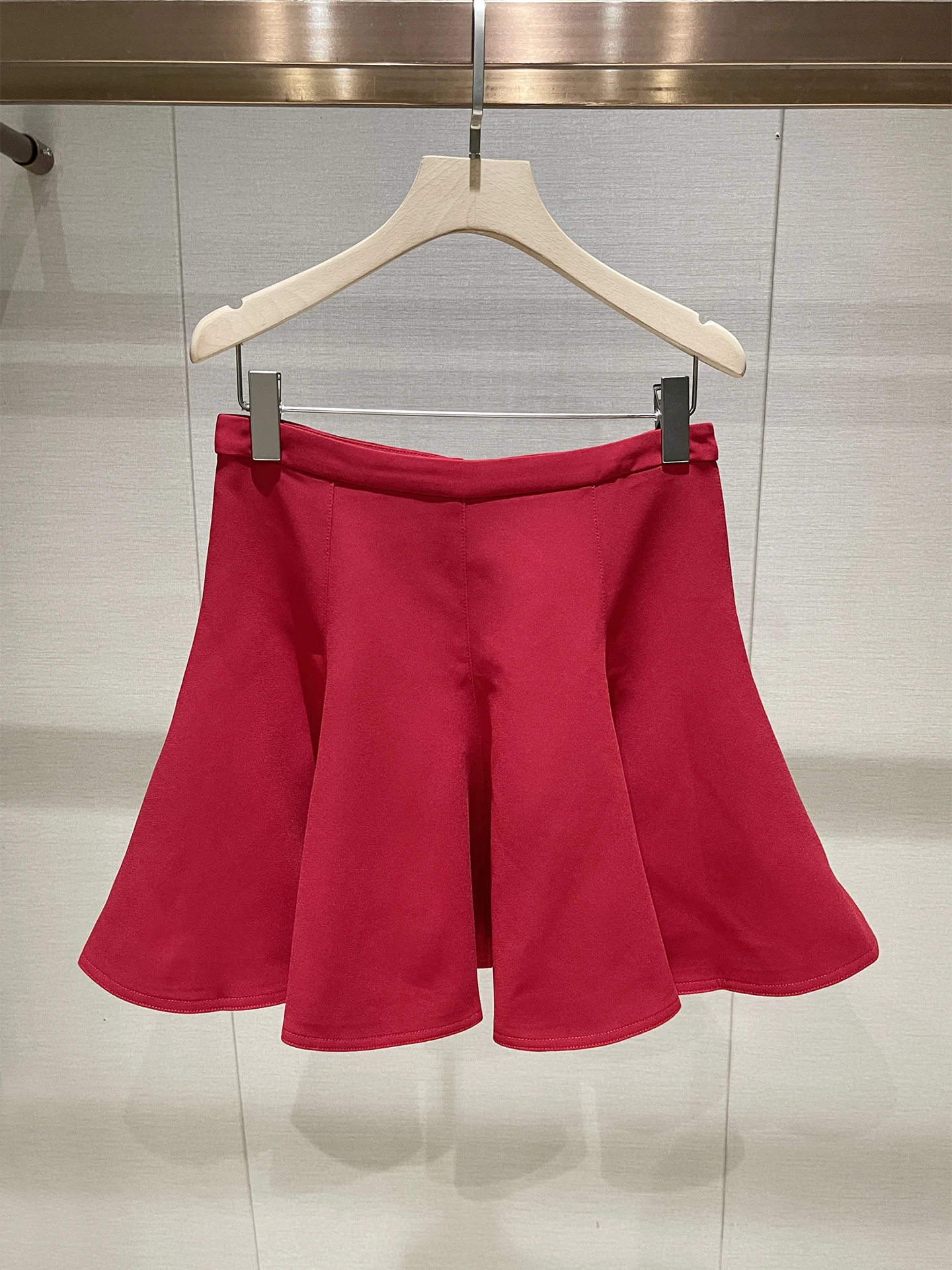   Gonna ort a vita alta con design in pizzo in rosso casual Sle per donna Primavera Autunno Inverno Stagione Faion Trend