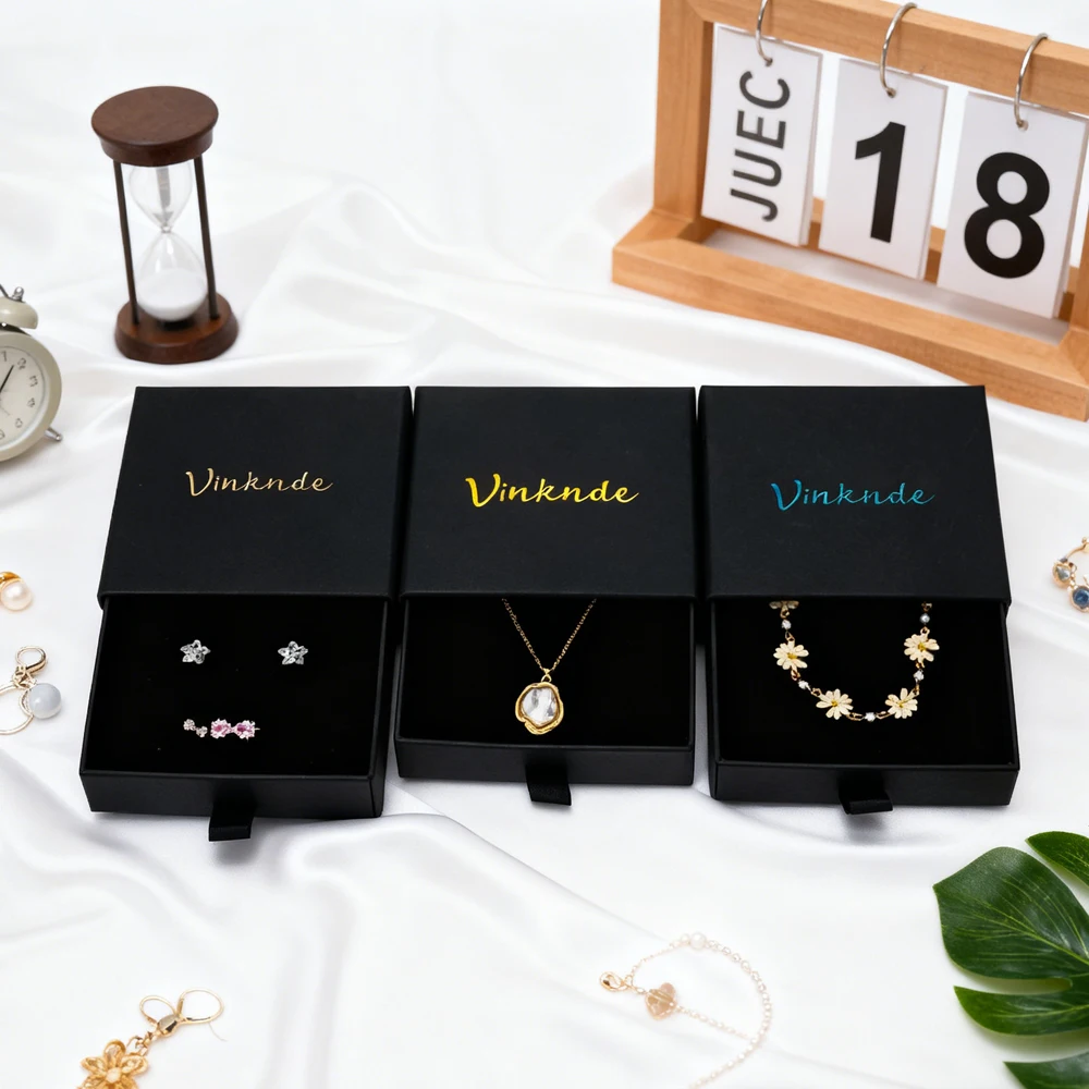 

Картонный ящик, выдвижная коробка, косметическое ожерелье, серьги, браслет, кулон, кольцо, упаковка для ювелирных изделий, подарочные коробки с индивидуальным принтом логотипа