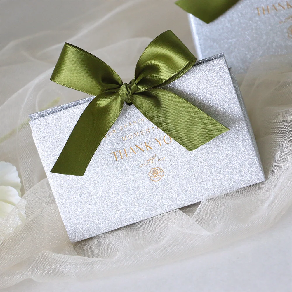 Ribbon Bowknot Candy Box Paper Bag Wedding Candy Packaging Box Wedding Event Birthday Party Favors Baby Shower Decor Gift Box