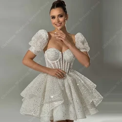 Sweetheart Collar Shiny Sequin Women Wedding Dresses Celebrity Wedding Bridal Gowns Mopping Length Vestidos De Novia Customized