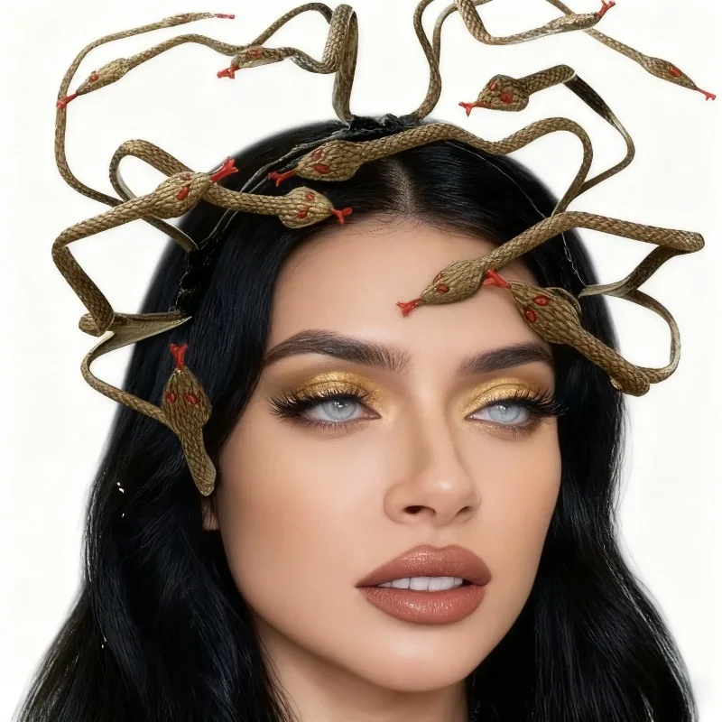 

Medusa Snake Headband Greek Goddess Headdress, Halloween Cosplay Costume Headpiece for Women, Stage Show Escape Room Prop