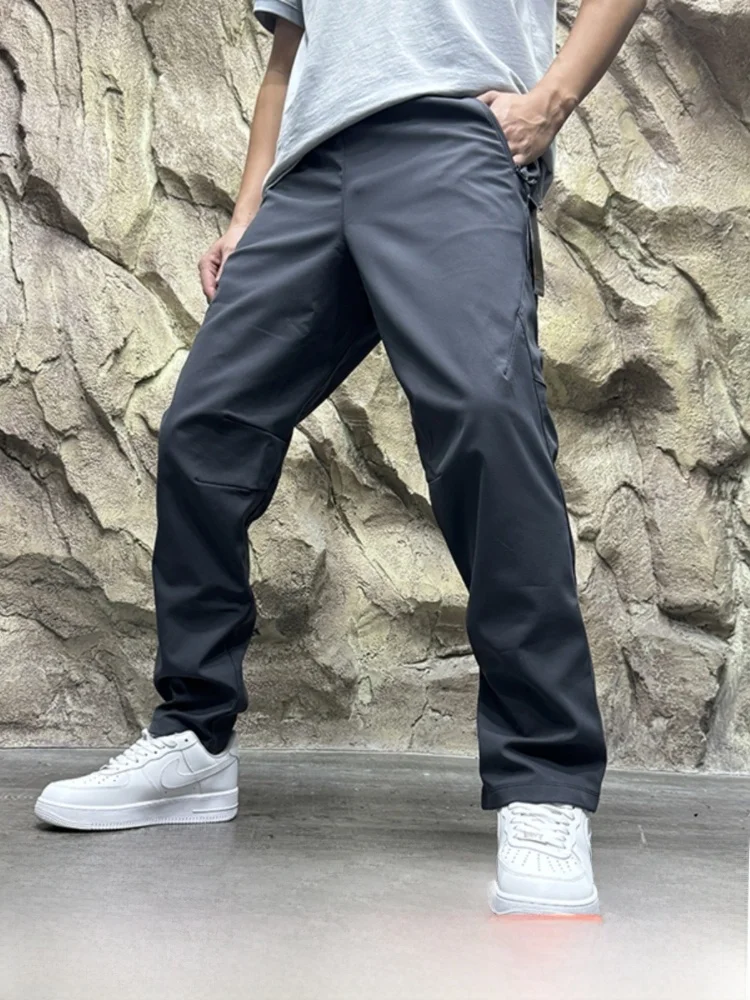 

Водостойкие теплые зимние мужские повседневные прямые брюки с внутренней стороны P, хлопковые модные брюки для отдыха