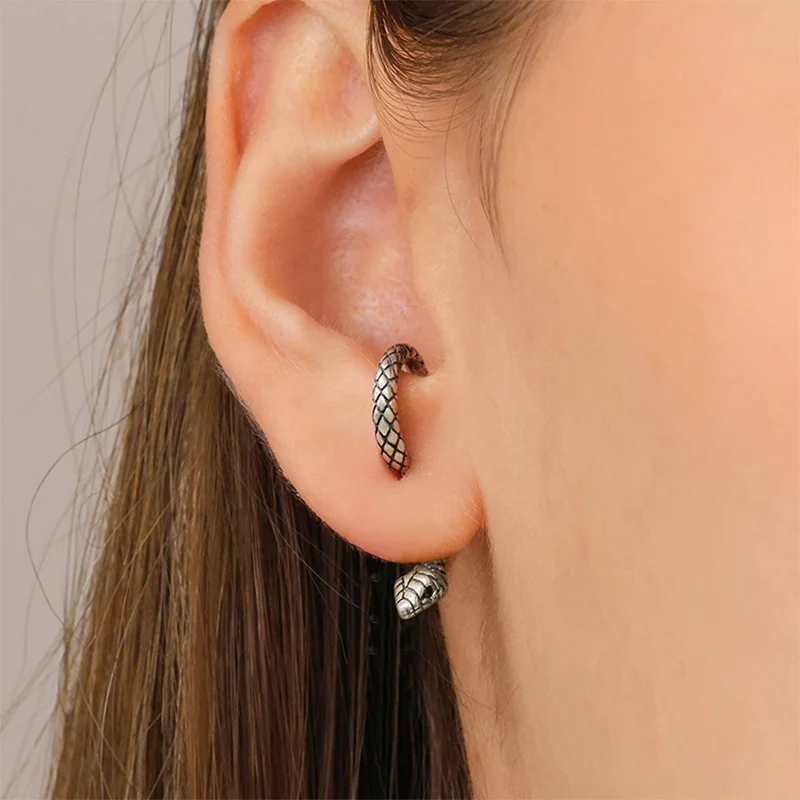 Trendy Slangvormige Split Type Oorbellen Voor Vrouwen Zilverachtig Goud Verguld Roestvrij Staal Studs Cool Hiphop Party Sieraden Geschenken