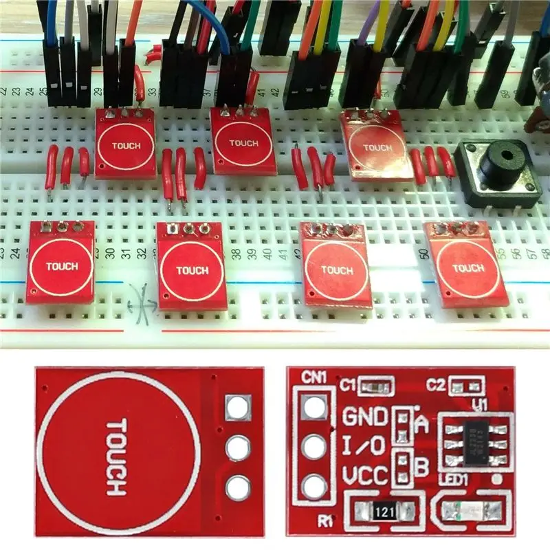 [NEWA08R】 50Pcs Ttp223 Touch Button Modular Self-Locking Jog Capacitive Switch Single-Channel Transformation