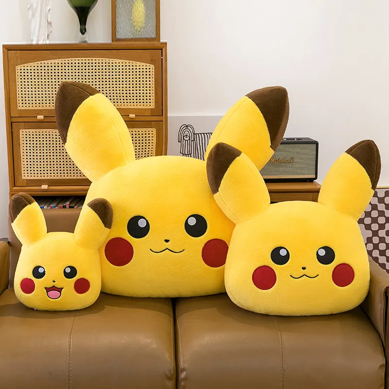 Pokemon Pikachu Doppelseitiges Plüschkissen, große Größe, weiches Plüschtier, Heimdekoration, Sofakissen, Ornamente, Anime-Plüschpuppe, Geschenk