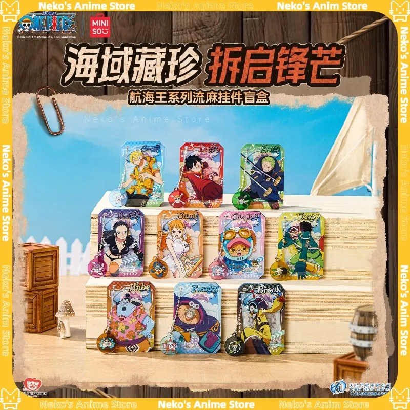 

In Stock Original MINISO ONE PIECE Monkey D. Luffy Roronoa Zoro Nami Sanji Blind Box Anime Card Floating Pendant Toys Gifts