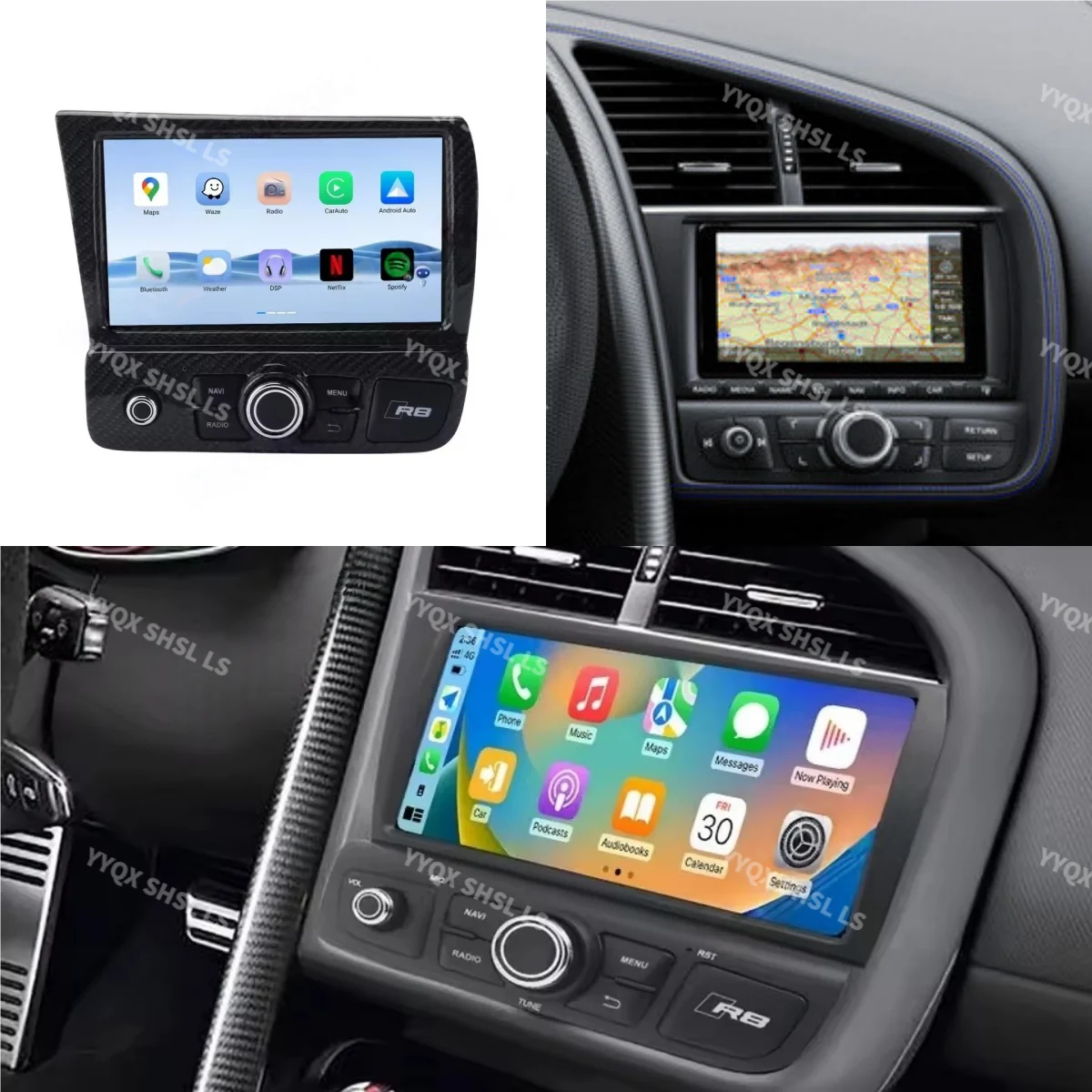 

Big screen Car Stereo Android 13.0 Head Unit Car DVD Player Car Radio For Audi R8 2007-2015 9Inch