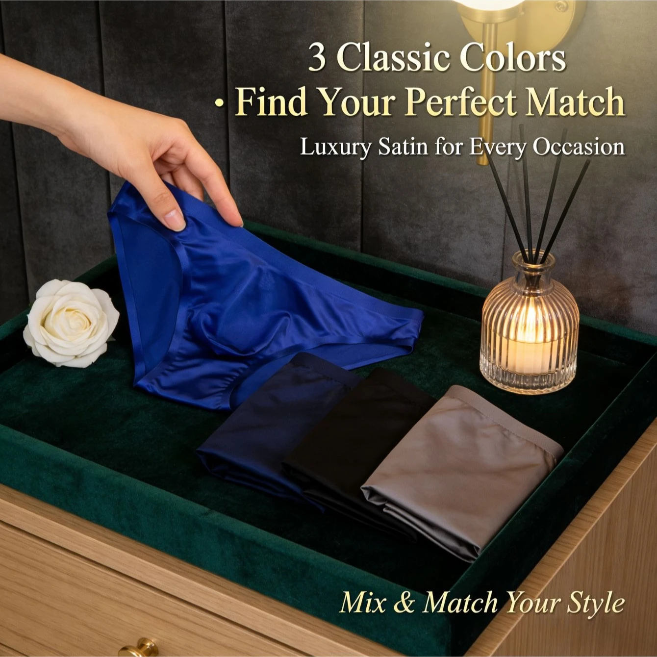 1 Piece Men's Satin Briefs, Sleek Shiny Satin Fabric Seamless Soft Stretchy Breathable Casual & Date Night Underwear