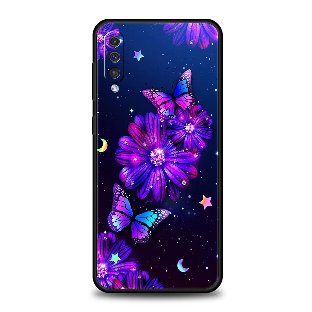 Butterfly Lavender Higan Flower Phone Case For Samsung Galaxy A53 A73 A33 A23 A13 A12 A22 A02 A50 A70 A20 A10 A20S 5G Back Cover