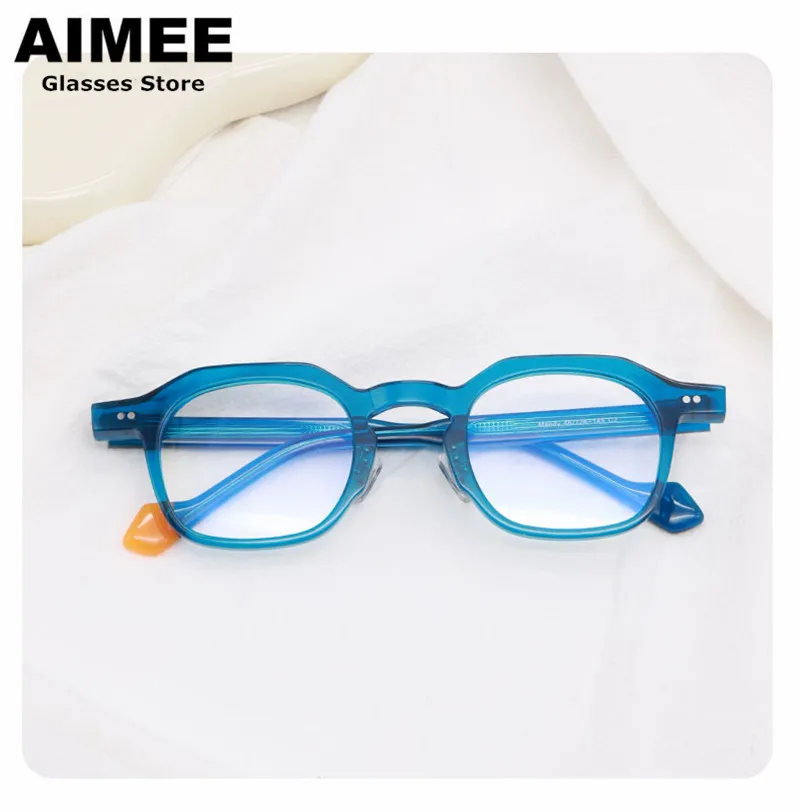 Japanese Handmade Designer Acetate Glasses Frame Square Prescription Eyeglasses Men Women Fashion Optical Myopia Reading Eyewear