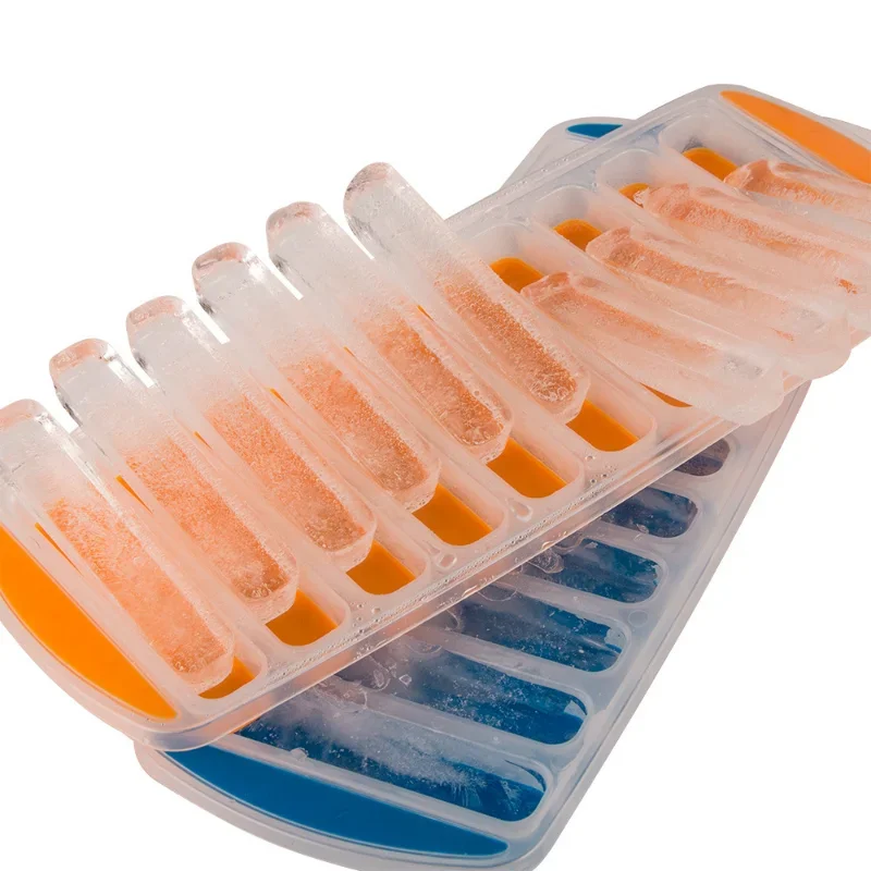 10 Grids Stick Shape Ice Tray Non-Stick Easy Release Push Popsicle Out Cylinder Silicone Ice Cube Tray Jelly Chocolate Mold