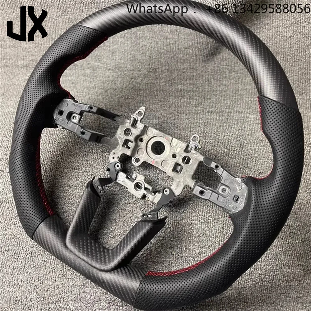 Custom Leather Steering Wheel for Honda 11 Generation Civic High Quality Carbon Fiber Sports Steering Wheel Car Accessories