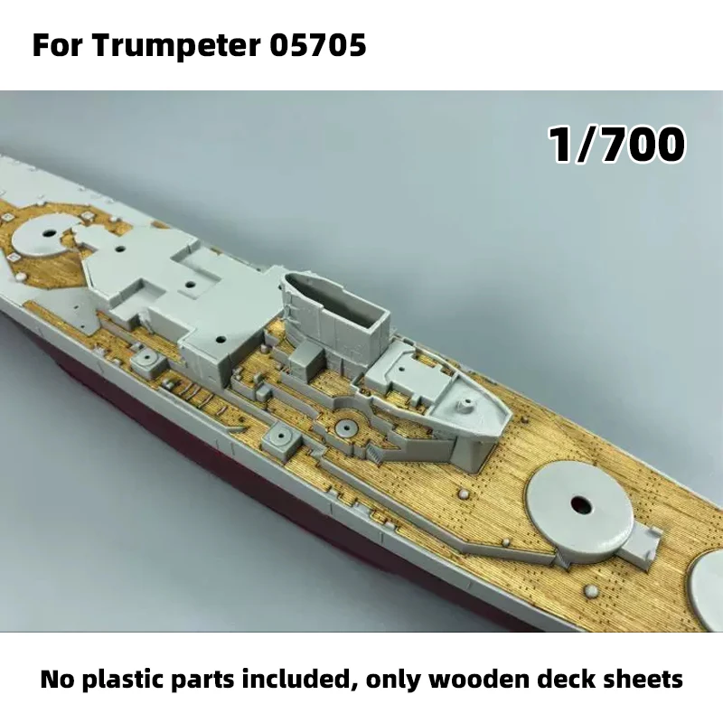 Modell-Upgrade-Teile: Lasergeschnittene Holzdeckplatte mit selbstklebender Ankerkette für TRUMPETER 05705 USS Missouri BB-63 1/700 – Detail 1