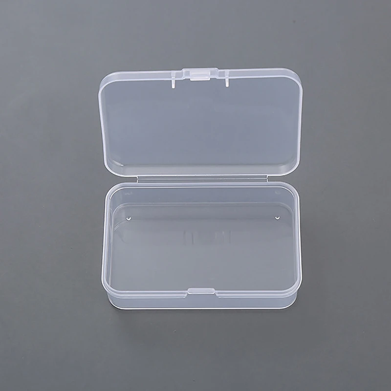 2PCS Square Plastic Transparent Storage Box Small Items Sundries Organizer Case Jewelry Beads Container Box Tools Accessories