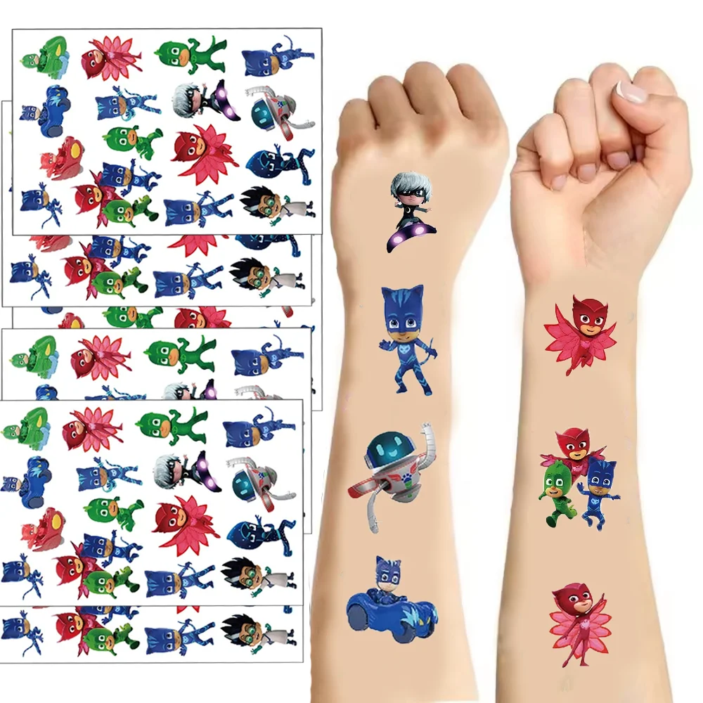 Masks Boys Tattoo Stickers Temporary Tattoo Catboy Connor Greg Amaya Sticker Party Favors Birthday Decor Waterproof pj masks toy