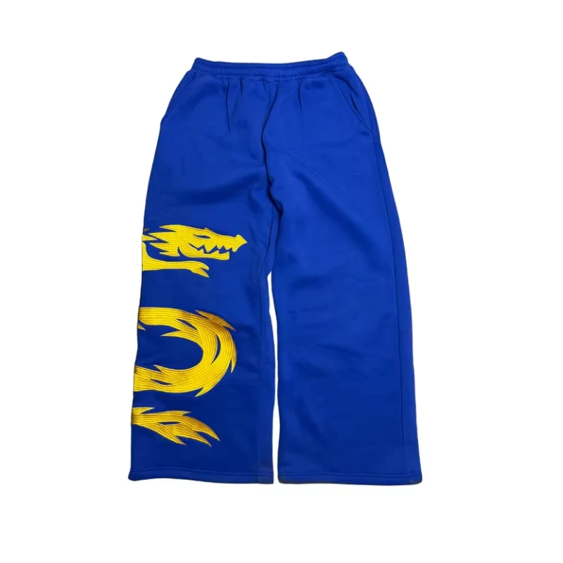 Y2K Streetwear Baggy Sweatpants Herren Gold Drachen-Print Hosen Harajuku Hip Hop Loose Track Pants Unisex Casual Joggers Kinder – Detail 8
