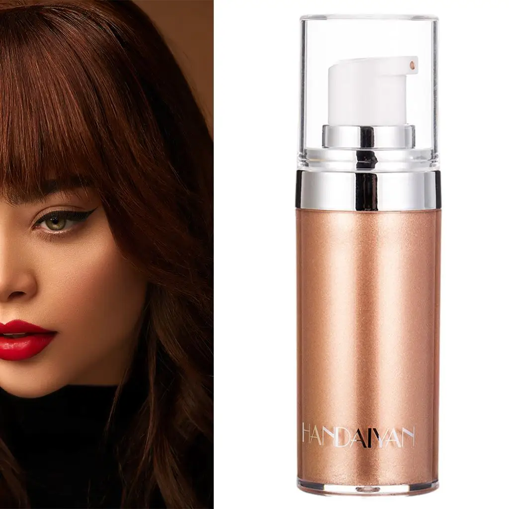 Iluminador resaltador líquido con purpurina, imprimación de maquillaje, brillo duradero para rostro y cuerpo