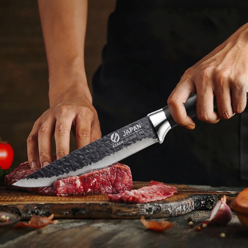 1/2-piece kitchen knife set Japanese stainless steel kitchen knives with nonslip handles sharp for meat cutting and bone removal