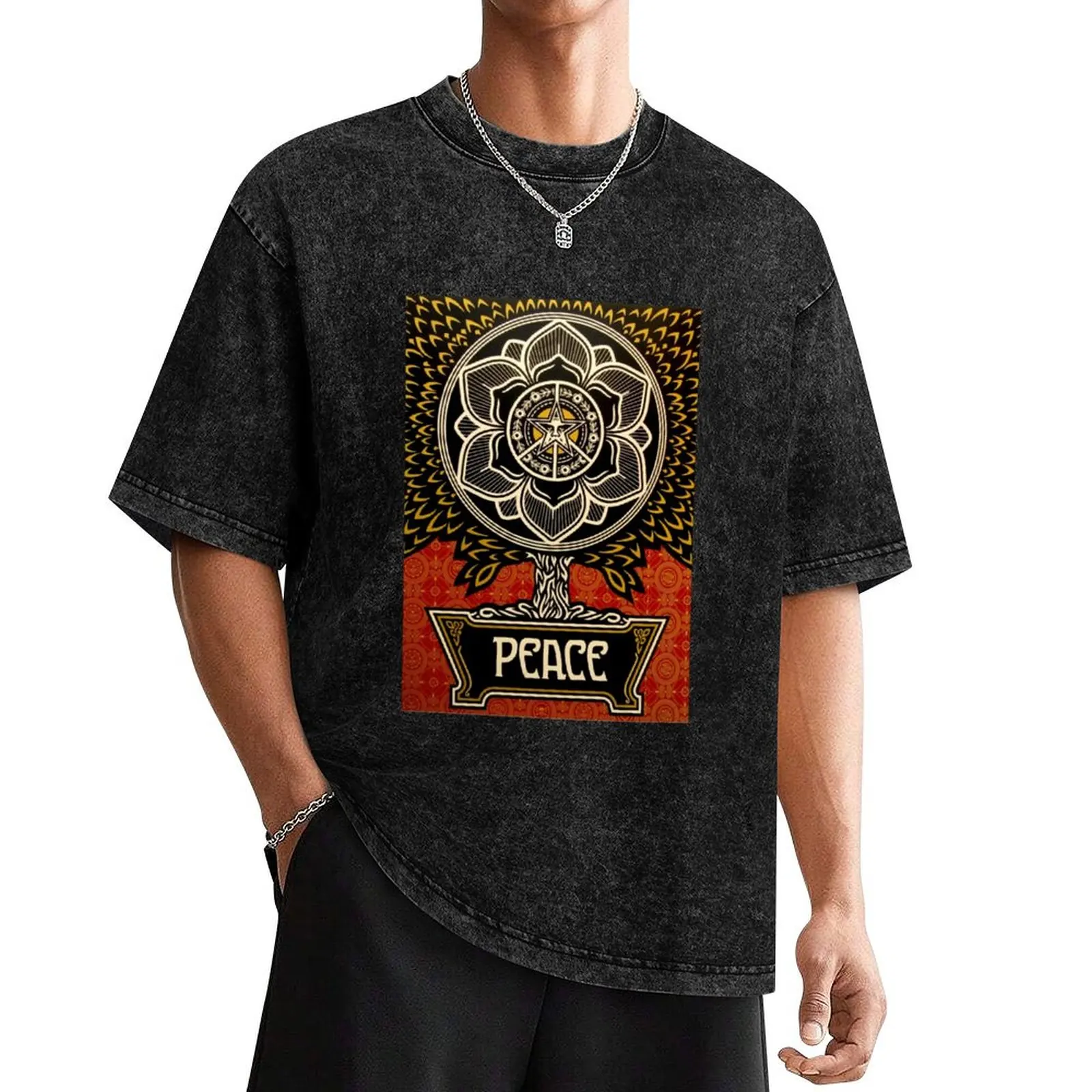 

Peace Fose Flower T-Shirt for a boy man t shirt cheap stuff graphic tee shirt cotton t shirt men
