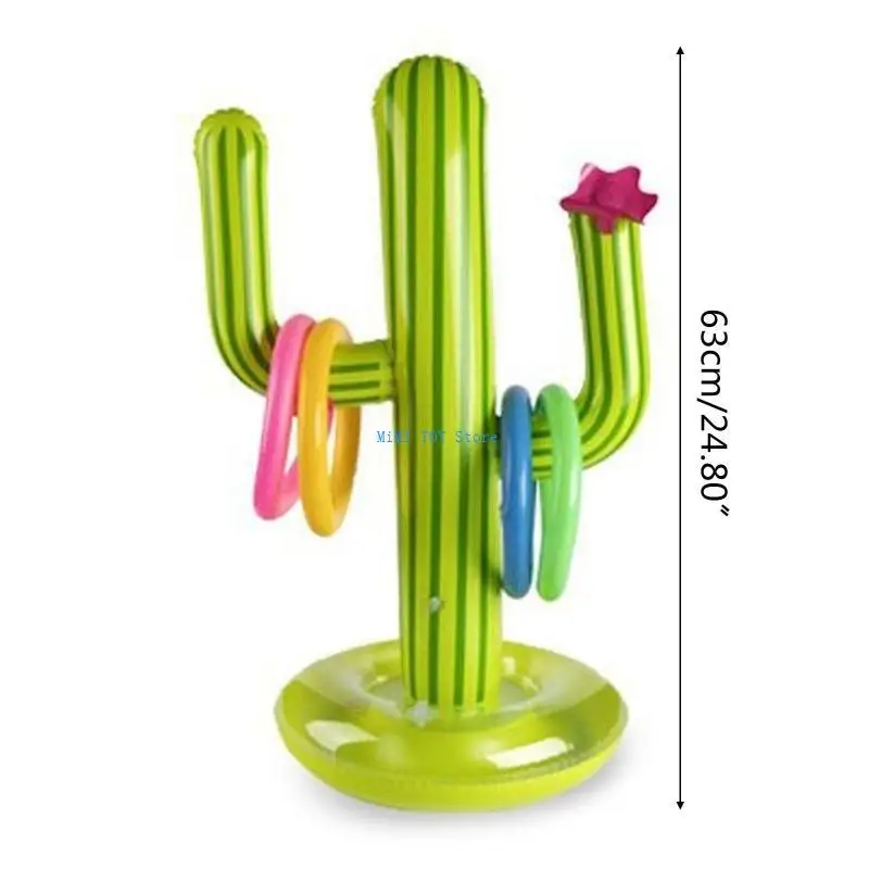 24be Cactus Ringspielzeug aufblasbarer Pool Float Ring Interactive Party Toy für Kinder