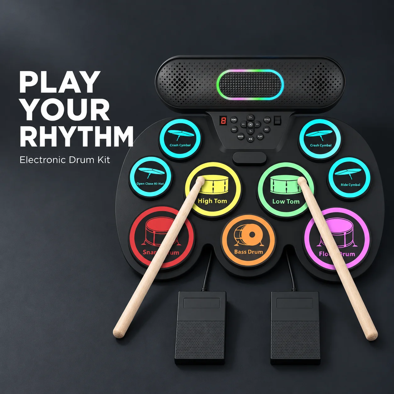 Electronic Drum Set Roll Up - 9 Pads Roll Up Electronic Drum
