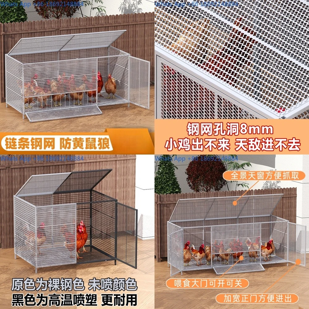 

Heavy Duty Chain Link Poultry Cage for Chickens Ducks Geese Outdoor Predator Protection