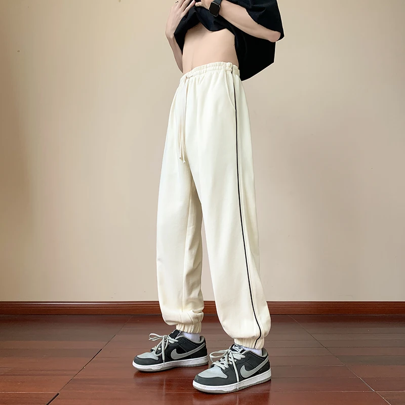 

New 2024 Spring Autumn Casual Pants Outdoor Sports Solid Color Loose Sweatpants Trouser Streetwear Elastic Waist Leggings Jogger