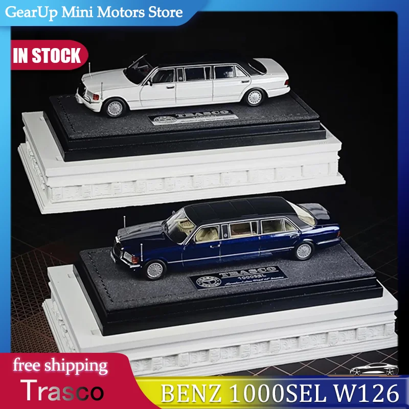 Nuevo en Stock, Trasco 1:64 Mercedes-Benz 1000sel W126, Modelo de Aleación Fundida a Presión, Miniatura de Auto Clásico Mercedes-Benz, Juguete para Niños, Regalo