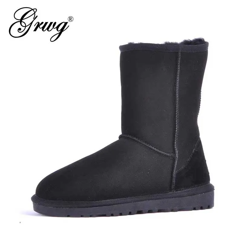 

Australia Men Snow Boots 100% Genuine Sheepskin Leather Boots Warm Winter Boots Man shoes large size 38-45