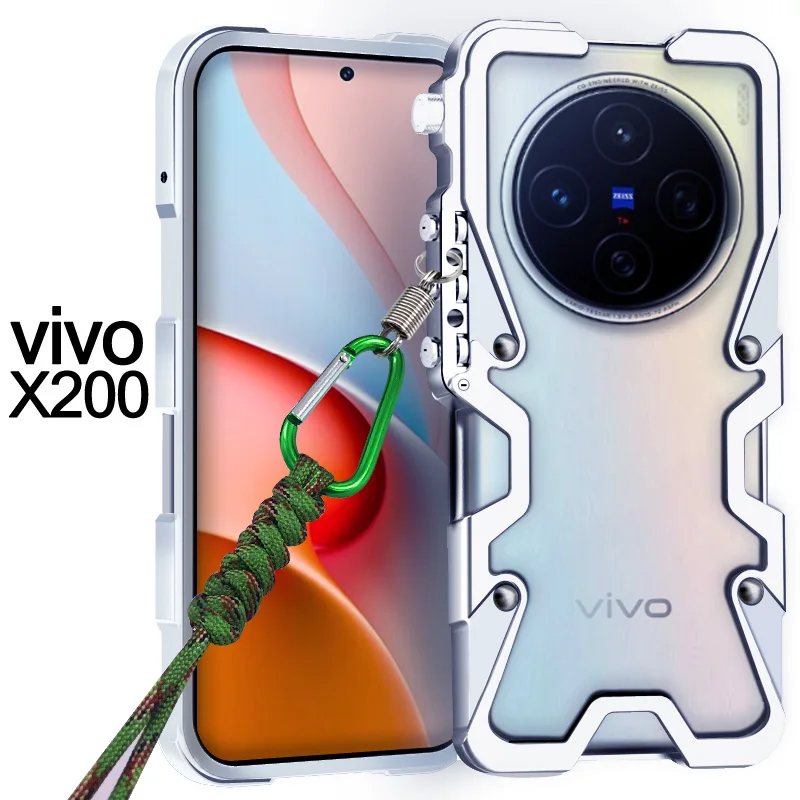 

For Vivo X200 Pro Aluminum Armor Metal Bumper Frame Cover For Vivo X100S X100 Ultra Shockproof Protective Shell Phone Case