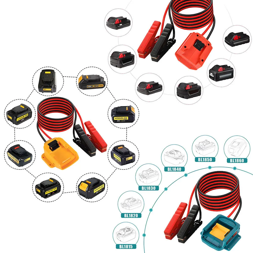 Picture 3: Car Jump Adapter for Battery Car jump starter for Dewalt 18-20V Lithium Battery Failure Convenient Tools