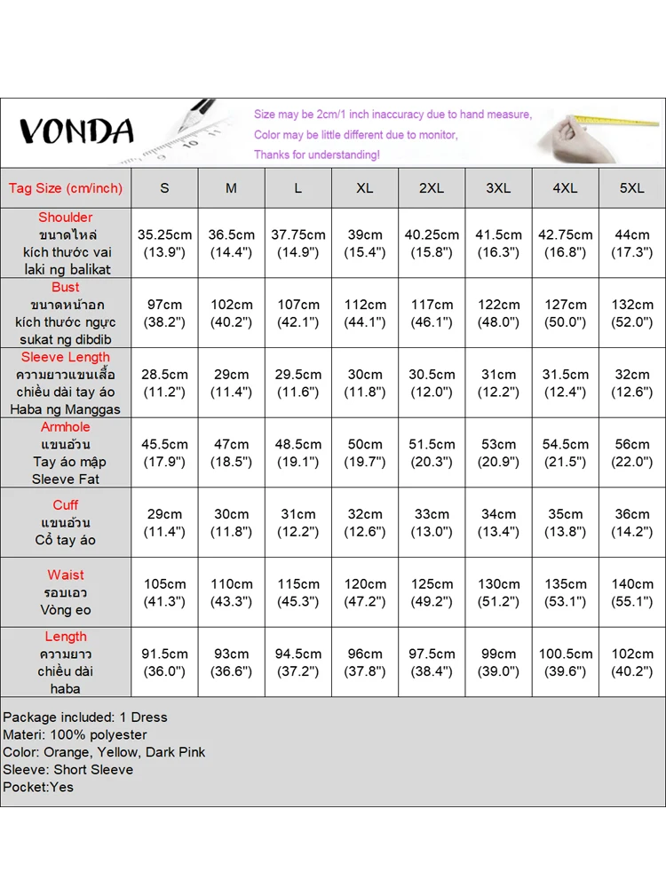 VONDA Women Party Dress Solid Color Casual Office Work Mini Sundress 2025 Summer Female O Neck Vestidos Oversized Loose Robe