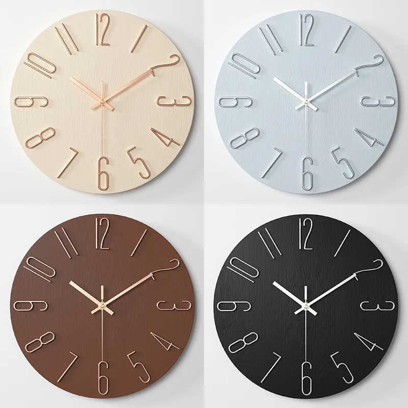 3D Digital Clock Living Room Wall Clocks Home Dial Fashion Decorative Clock 12 Inch Wall Clock Simple Creative Home Decoration