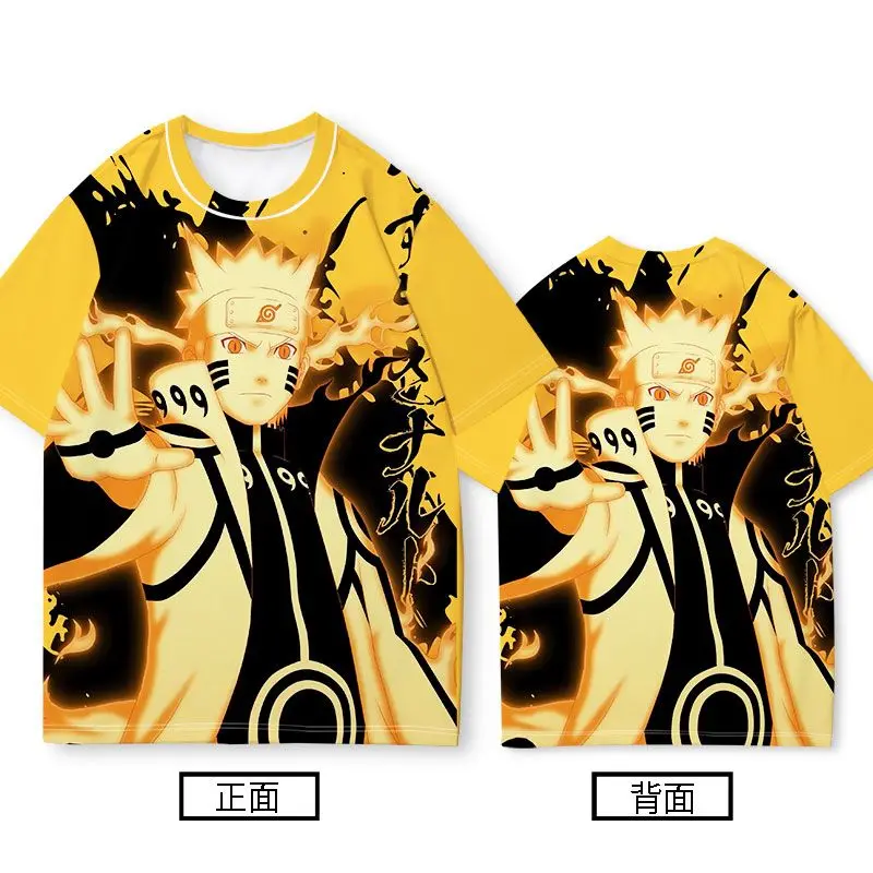 Camiseta de manga corta con colaboración de Naruto para hombre, cuello redondo, secado rápido, informal, moderno, versátil, Nara Shikamaru Hyuga Hinata