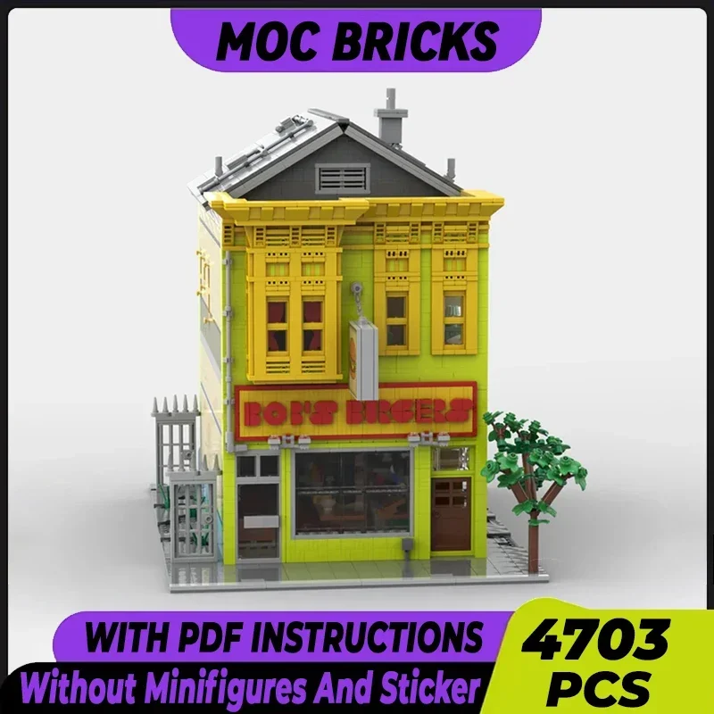 

Animated Street View Model Moc Building Bricks Burgers House Technology Modular Blocks Gifts Christmas Toys DIY Sets Assembly