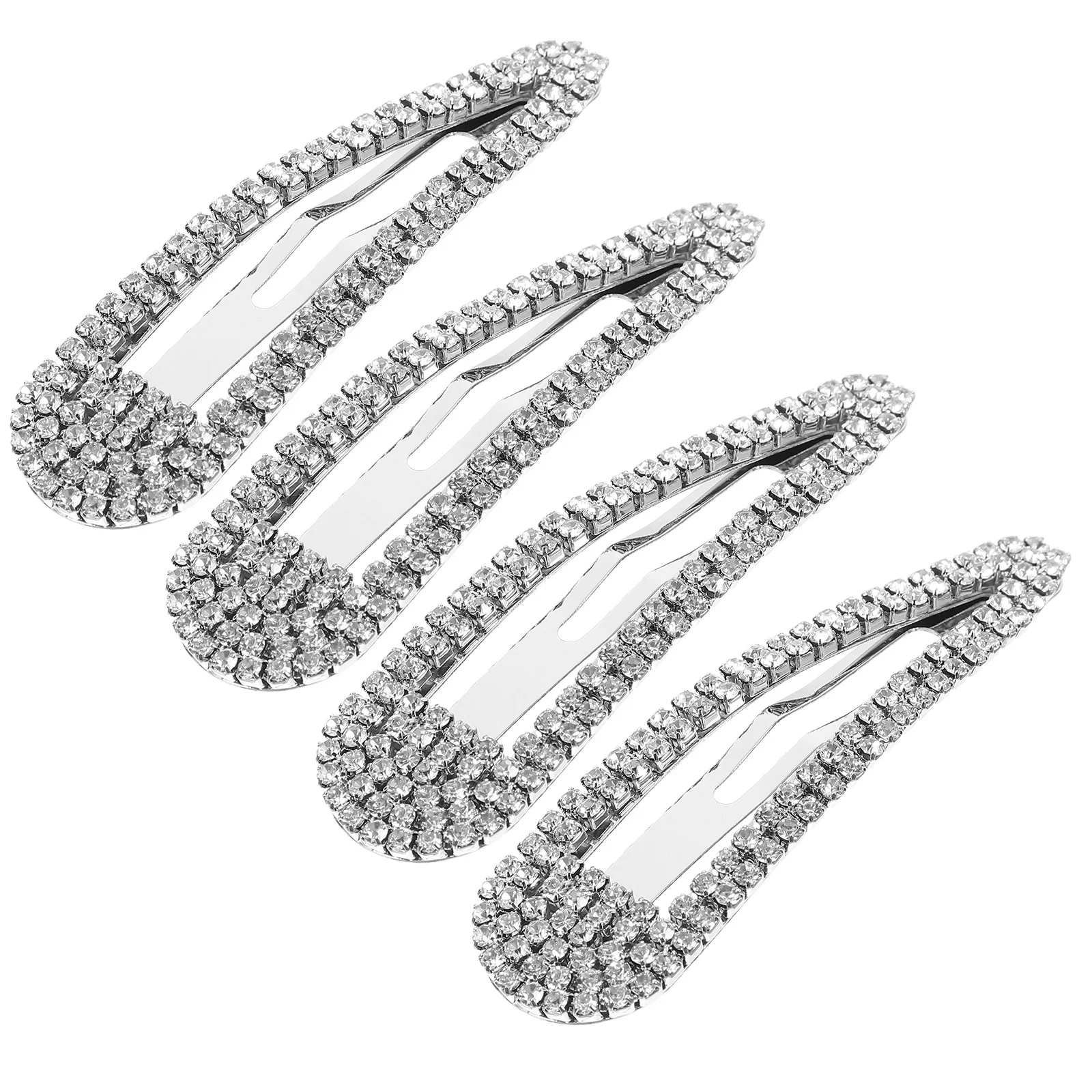 

4Pcs Rhinestones Hair Clips Small Decorative Snap Clips for Cute Metal Barrettes Hair Accessories for Daily Party Fashion