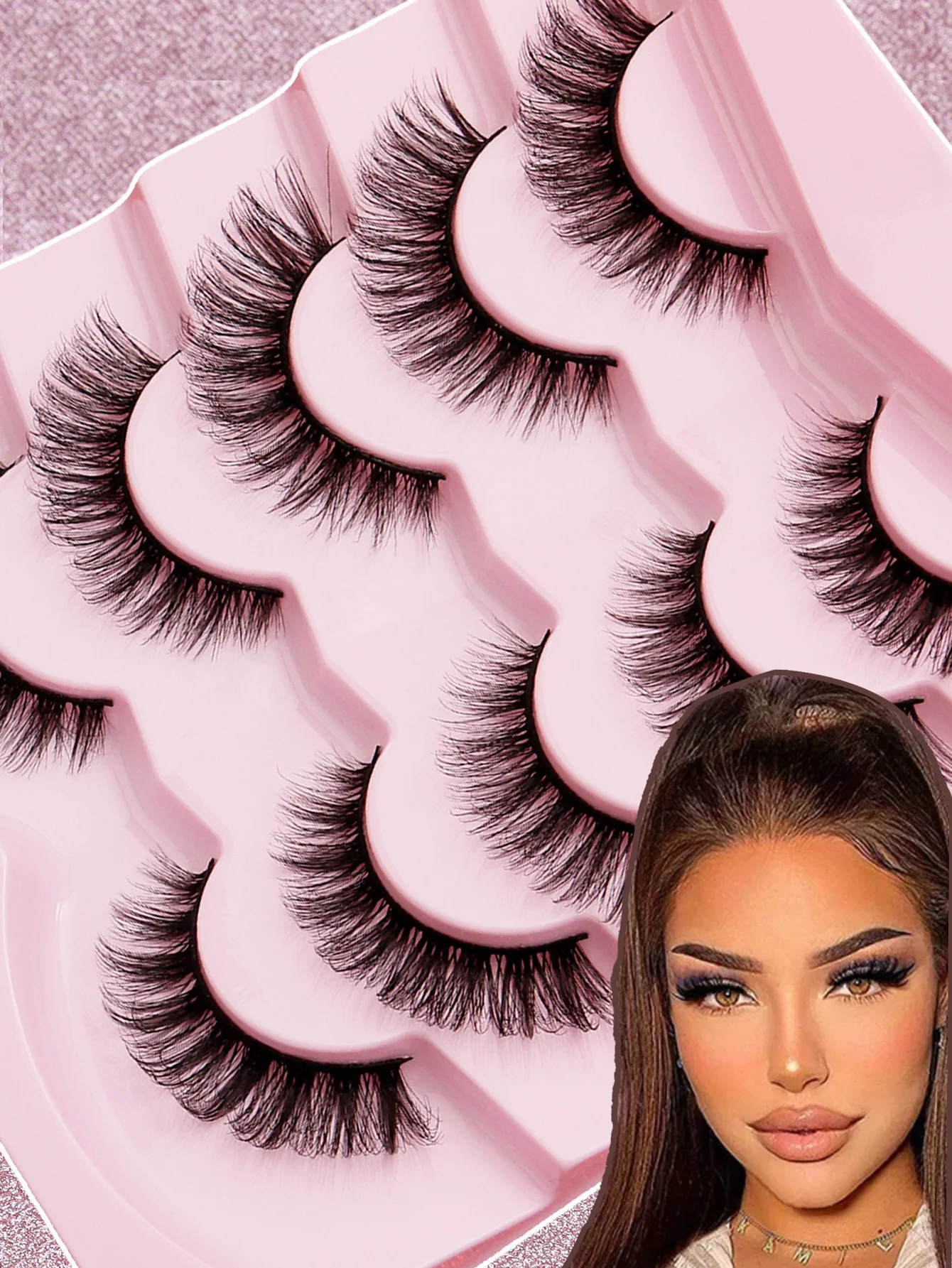 5 Pairs Cat Eye Lashes Faux Mink Eyelashes Winged End Eye Elongated Eyelashes Natural long Manga Lashes Fake Lashes Makeup