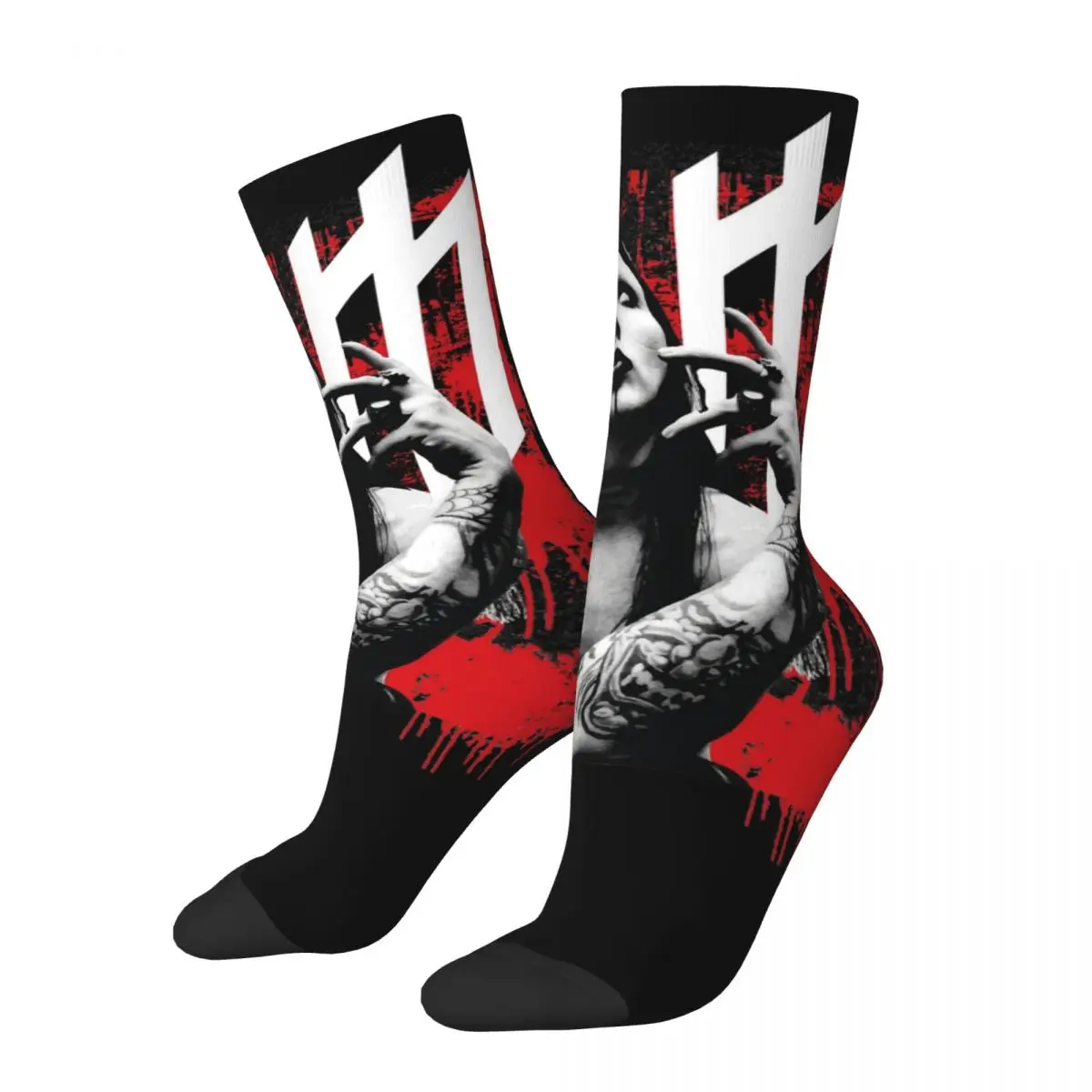 Cool Marilyn Manson Skateboard Socks Polyester Long Socks for Unisex