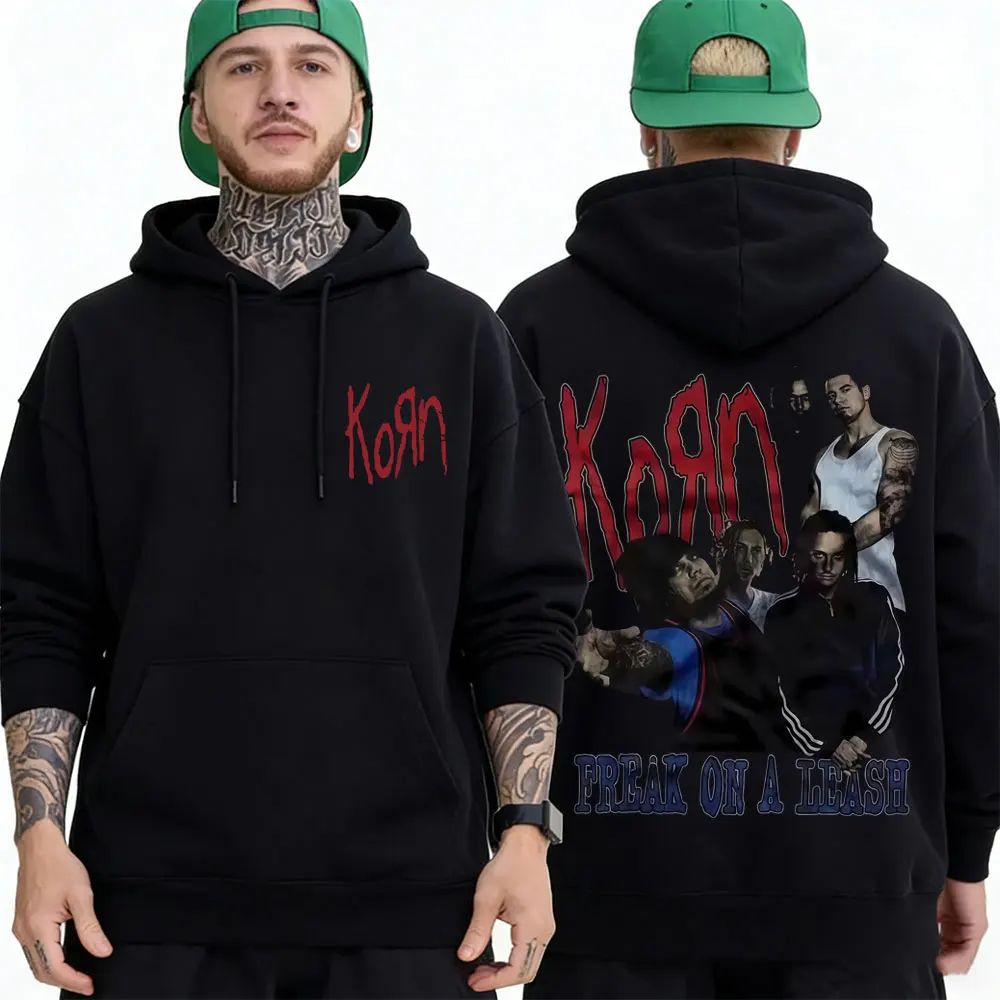 

Rock Band Korn Freak on A Leash Merch Hoodie Men Women Fashion Oversized Hooded Tracksuit Unisex Fleece Cotton Pullover Hoodies