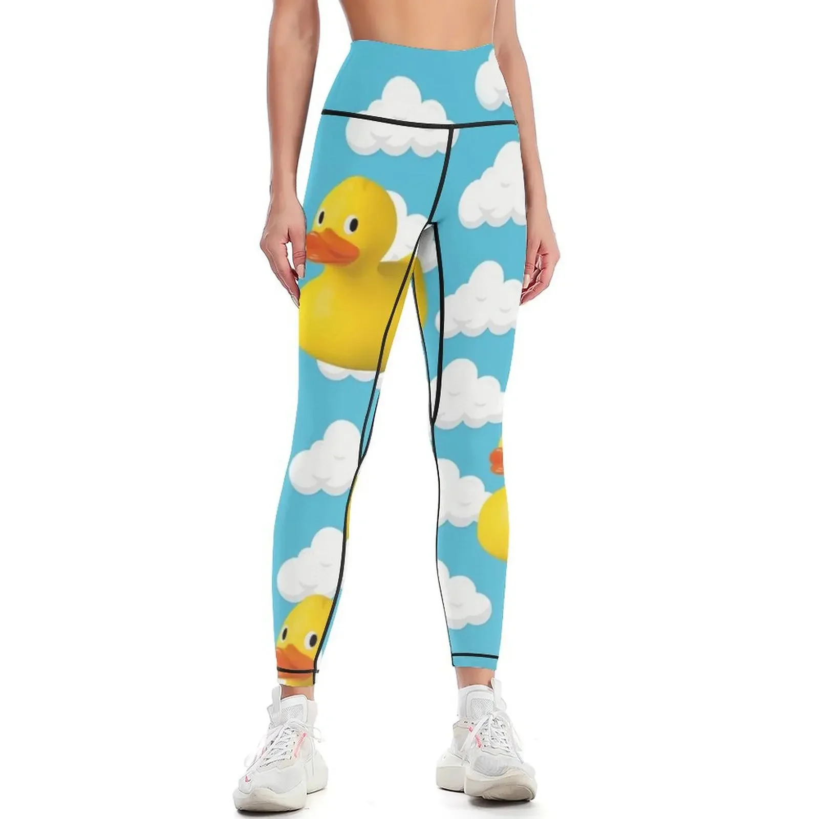 rubber Ducky with Cloud Adorable Leggings Women's push up sporty woman push up Womens Leggings