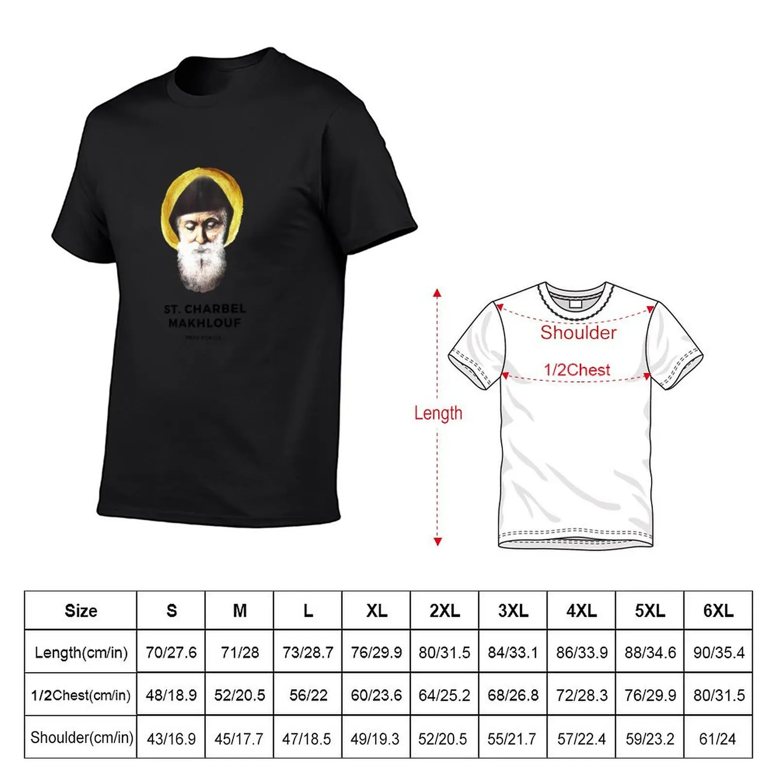 St Charbel Makhlouf pray for us102 T-Shirt customizeds tops mens clothes