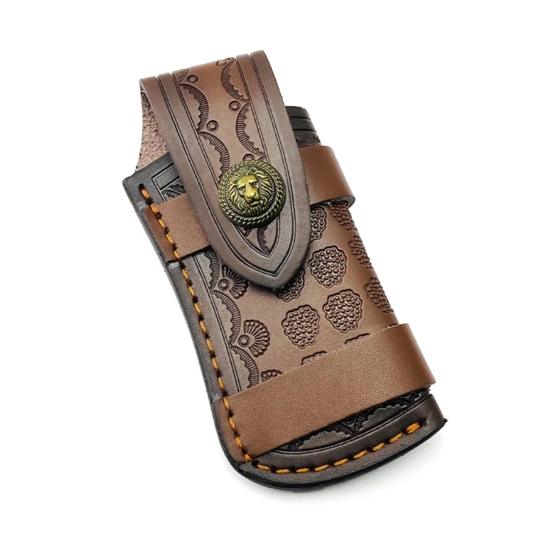 Opbergtas voor zakmessen Duurzame lederen holsters 9x4,9 Riemmeszakjes 45BE