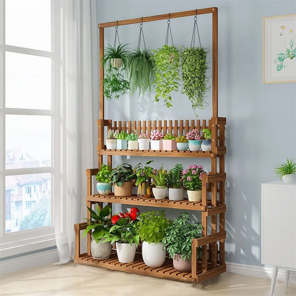 

Large Plant Stand Multi-layers Flower Pot Shelf Rack Hanging Planter Holder